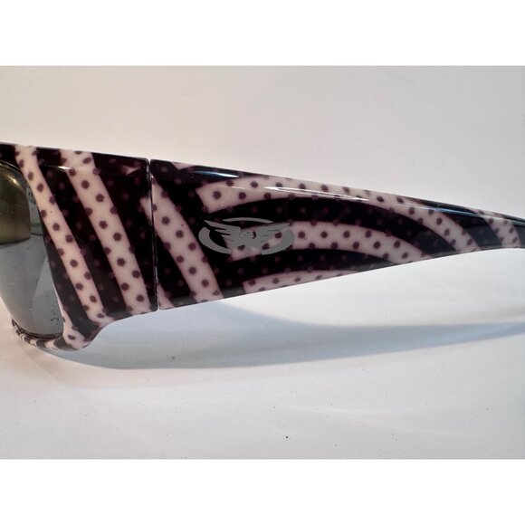 Solbrille Striper 2 Polarized Sunglasses Black White Swirl Frame Dark Tinted Le - Picture 2 of 10